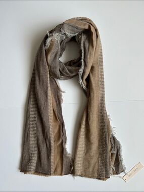 Sasso + Smyth Brown Striped Women’s Scarf